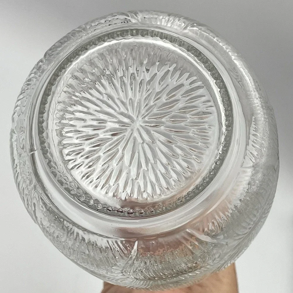 Vintage‎ Arcoroc Fleur Glass Decanter w/ Stopper Clear France 10.5